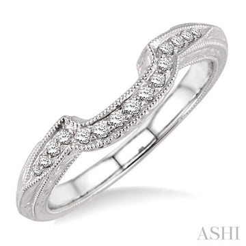 1/10 Ctw Round Cut Diamond Matching Wedding Band in 14K White Gold